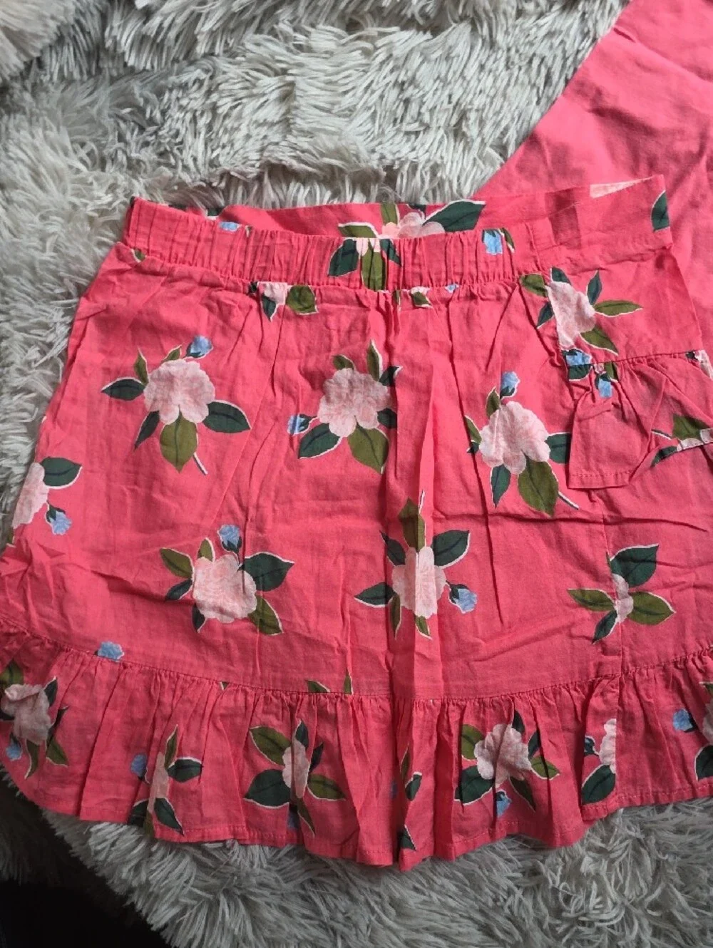 Carter's Coral Pink Floral Ruffle Skirt Set